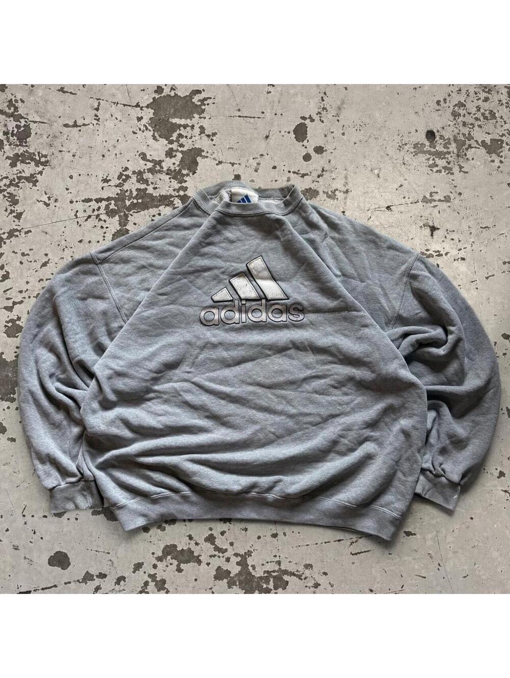 Mens Y2K 90s Adidas Crewneck Sweatshirt Size XL